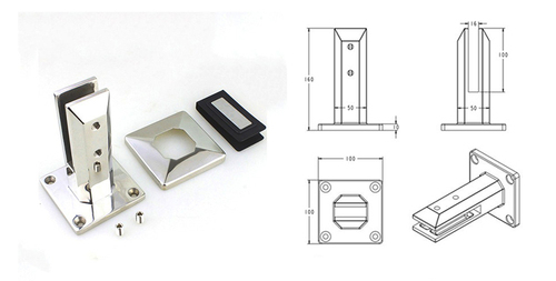 Glass clamp _ square glass clamp 04 Glass Spigot Adjustable Glass Spigot Glass Pool Fence Spigot